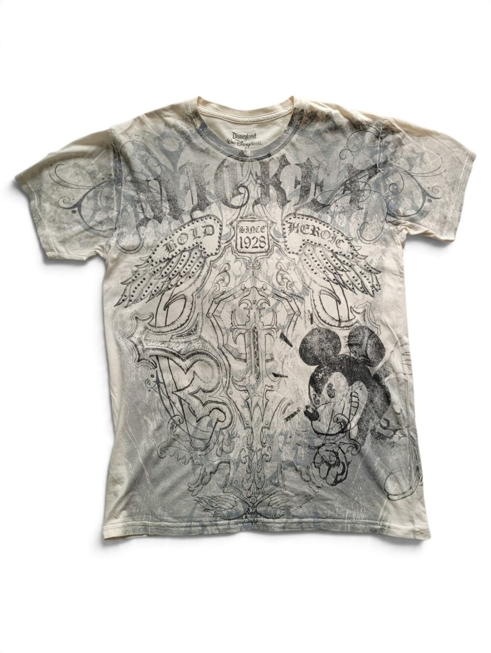 Disney Vintage Y2K Grunge Mickey Mouse Graphic Tee With Studs Small